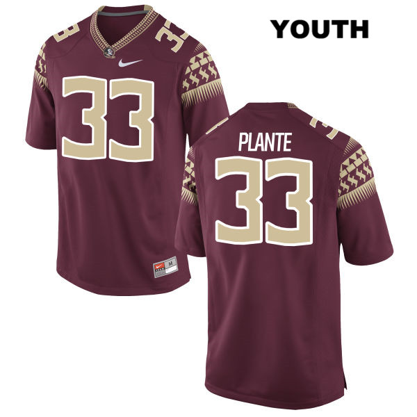 Youth NCAA Nike Florida State Seminoles #33 Colton Plante College Red Stitched Authentic Football Jersey VPZ8669ZG